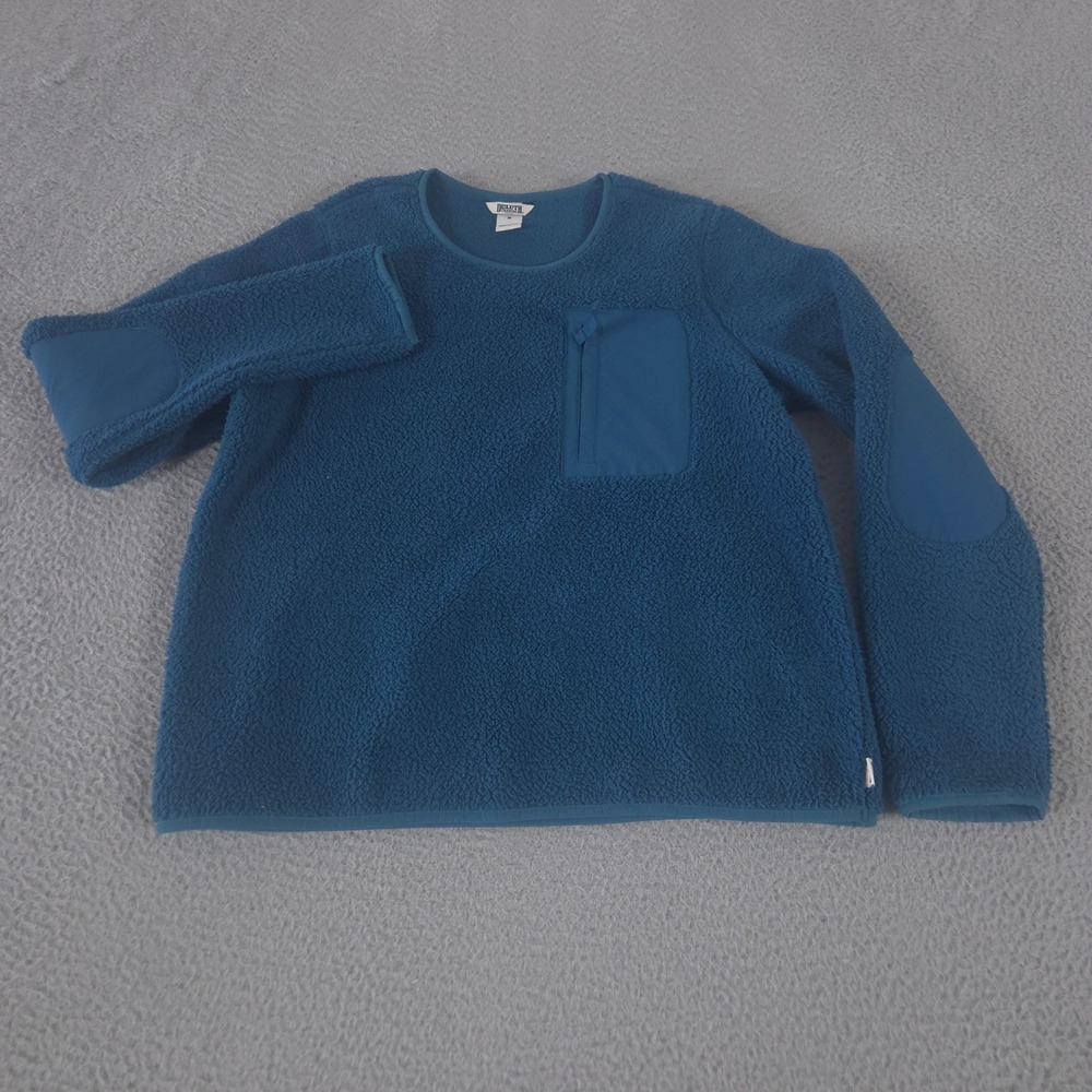 Duluth Trading Co Pullover Womens M Blue Softmore Sherpa Fleece Chest‎ Pocket